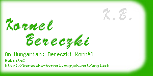 kornel bereczki business card