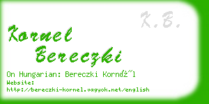 kornel bereczki business card